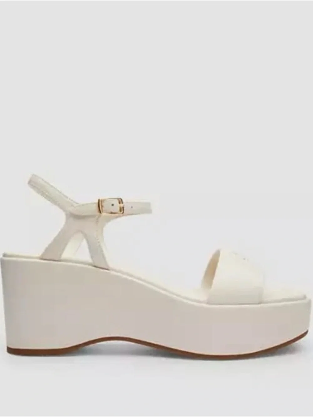 NWOT Women’s Coach Gale Wedge Sandal | Chalk Leather